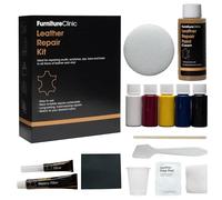 Furniture Clinic Kit completo de reparación de cuero (crema) | Para sofás, asientos de coche, muebles, sillas de cuero - parche, rellena y retoca arañazos, desgarros y otras zonas dañadas