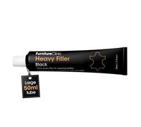 Furniture Clinic, Masilla de Reparación de Cueros: Para Rellenar Agujeros, Rozaduras, Arañazos, Grietas (negro, 50 ml)