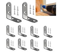 Furniture Corner Connectors, Furniture Corner Bracket Set, Corner Bracket for Shelf Support, Metal Brackets for Furniture Reinforcement, Stainless Steel Corner Braces, Angle Bracket for Shelving