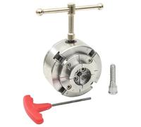 Furniture Item Home - Portabrocas de madera de 4 mandíbulas con conexión M33, acero plateado, 96 mm, muebles