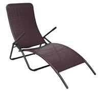 Furniture Item Home - Tumbona plegable de ratán de poliéster marrón