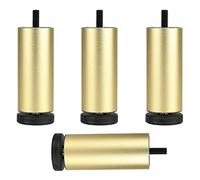 Furniture Leg M8 Bolt,Table Legs Metal,Height Adjustable Furniture Feet,Desk Legs,Replacement Furniture Leg 6cm 8cm 10cm 20cm 25cm,4 Pcs,for Bathroom Kitchen,Gold-25cm/9.8in