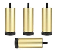 Furniture Leg M8 Bolt,Table Legs Metal,Height Adjustable Furniture Feet,Desk Legs,Replacement Furniture Leg 6cm 8cm 18cm 20cm 25cm,4 Pcs,for Bathroom Kitchen,Gold-12cm/4.7in