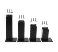 Furniture Legs Black/Silver,Table Legs Metal 5/6/8/10/12/15/18/35/40cm,4 Pcs DIY Replacement Furniture Feet,with Screws,Height Adjustable Desk Legs,Sofa Legs,Black-40cm(15.7in)