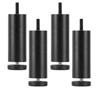 Furniture Legs Gold 4 Pcs,Table Legs Metal 8cm 10cm,Furniture Feet Adjustable,DIY Replacement Legs,Sofa Legs,Cabinet Legs,Desk Legs,Anti-Slip/Wear Resistant,Black-12cm/4.7in
