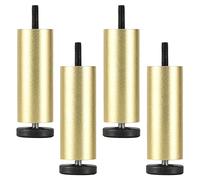 Furniture Legs Gold 4 Pcs,Table Legs Metal 8cm 10cm,Furniture Feet Adjustable,DIY Replacement Legs,Sofa Legs,Cabinet Legs,Desk Legs,Anti-Slip/Wear Resistant,Gold-10cm/3.9in