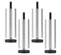 Furniture Legs Gold 4 Pcs,Table Legs Metal 8cm 10cm,Furniture Feet Adjustable,DIY Replacement Legs,Sofa Legs,Cabinet Legs,Desk Legs,Anti-Slip/Wear Resistant,Silver-10cm/3.9in