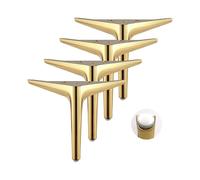 Furniture Legs Set of 4 Gold Triangular Furniture Legs,Galva Polishing Process,for Cabinet,Sofa,Coffee Table,TV Cabinet and Other Furniture (12cm )