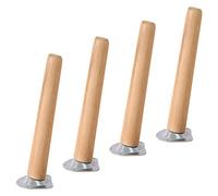 Furniture Legs Wooden,4 Pcs Tapered Furniture Feet,Solid Wood Table Legs,Sofa Cabinet Desk Coffee Table Replacement Legs,with Screws,Mounting Plates and Anti-Slip Pads,25cm(9.8in)