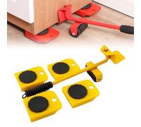 Furniture Move, Furniture Lift Mover Tool Set, Upgrade Furniture Lifter Tool Movers with Adjustable Height Lifting Lever & 4 Wheels(Yellow)