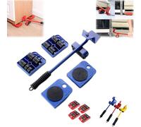 Furniture Moving Tools - Lifting and Moving System, Hucali Furniture Lift, Hucali Furniture Mover, Heavy Duty Appliance Lifters with 4 Roller Sliders for Refrigerator, Sofa, Cabinet-Red (Blue)
