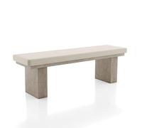 Furniture of America Westely - Banco acolchado de tela con marco de madera maciza de 59 pulgadas con base de zócalo y grano de cheurón cepillado de alambre, asiento hasta 3 para comedor, cocina en