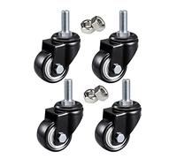 Furniture Swivel Castor,1.5inch Castor Wheels with Brakes Stem Castors, Threaded Stem Caster Locking Swivel Casters, Trolley Swivel Wheels with Brakes, Load 160kg, Pack of 4, Screw Thread M8*25mm, M10