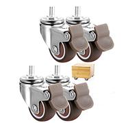 Furniture Swivel Castor,38mm Furniture Swivel Casters,Stem Casters Wheels, 3 Combinations, Silent Wheels with Brakes, Screw Rod M8*20mm, M10*25mm, Pack of 4, for for Trolleys, Industrial Use an(M8*20m