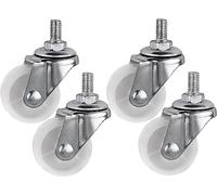 Furniture Swivel Castor,40mm Side-Brake Stem Casters Wheels, 360 Degree Swivel Castors,m10x15mm Replacement Wheels, Industrial Casters,Pack of 4 Casters