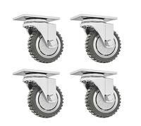 Furniture Swivel Castor,4PCS 75mm Furniture Caster, Industrial Castor Wheels, Heavy Duty 360°Swivel Transport Caster, Load Capacity 300Kg,for Moving Furniture, Trolleys, Cribs, Flower Stands, Etc. (Si