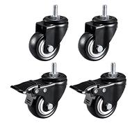 Furniture Swivel Castor,50mm Heavy Duty Castor Wheels, Stem Castors, Load 240kg, A Pack of 4, Threaded Casters with Brakes Swivel Caster Wheels, Trolley Swivel Wheels, Black Casters Casters (Size : M1