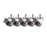 Furniture Swivel Castor,50mm Swivel Caster Wheels,Office Chair Castors Wheels, Stem Caster Wheel, Furniture Casters Soft TPE, 200kg Total Load Capacity, Pack of 4 Casters (Size : With Out Brake(With B