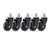 Furniture Swivel Castor,5pcs Replacement Casters, for Office Chairs, Swivel Chairs, Stem Size 11 * 22mm, Furniture Casters Wheels, Swivel Casters, with Brakes, Suitable for Various Floors (Colo(Swivel