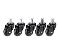 Furniture Swivel Castor,5pcs Replacement Casters, for Office Chairs, Swivel Chairs, Stem Size 11 * 22mm, Furniture Casters Wheels, Swivel Casters, with Brakes, Suitable for Various Floors (Colo(Swivel