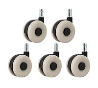 Furniture Swivel Castor,63mm Office Chair Swivel Castor Wheels with Circlip 11x21mm, A Set of 5, Load Bearing 200kg, Silent Double Wheel Caster Without Brake, Replace Furniture Swivel Casters W