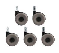 Furniture Swivel Castor,63mm Office Chair Swivel Castor Wheels with Circlip 11x21mm, A Set of 5, Load Bearing 200kg, Silent Double Wheel Caster Without Brake, Replace Furniture Swivel Casters W