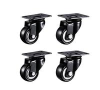 Furniture Swivel Castor,Black Swivel Castor Wheels, Silent Caster for Furniture, Casters Wheels, with Screws, Brakes and Metal Plates, for Trolleys Moving Furniture Casters (Color : 2.5 Inch, Si(2 Inc