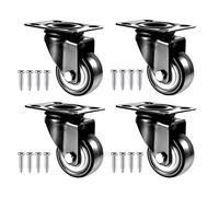 Furniture Swivel Castor,Heavy Duty Swivel Caster Wheel, Furniture Castor, PU Wheels, 65mm, Double Bearings, Bearing 200kg, with Screws Casters (Size : 4(4 Pcs Without Brake)