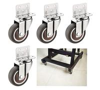 Furniture Swivel Castor,L-Shape Plate Swivel Casters, 38mm Furniture Casters Wheels with Brakes, TPE Wheels, 360° Rotation, Load 60kg, for Furniture, Flower Stands, Cribs Casters (Size : 4 Swiv(4 Swiv
