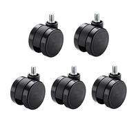 Furniture Swivel Castor,PU Replacement Caster Wheels for Office Chair, Swivel Chair,Floor Protecting, 60mm Office Chair Caster Wheel, Stem Size 11mm*24mm, Threaded Stem 10mm*19mm, Set of 5 (Color : Bl