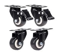 Furniture Swivel Castor,Silent Caster for Furniture, Heavy-Duty Swivel Casters with Brakes, Fixed Wheels, Load-Bearing 180-250kg, with Screws, for Trolleys, Industrial Use and Moving Casters (Color :(
