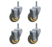 Furniture Swivel Castor,Swivel Stem Casters Wheels with Brakes, 100mm Heavy Duty Furniture Casters, Replacement Wheel, Silent, Office Chair Castor, M12*30mm, Load 280KG, for Trolleys, Cribs,Ind(4 Pcs