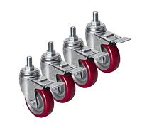 Furniture Swivel Castor,Threaded Rod Stem Casters, M12x25mm, Swivel Transport Trolley Wheels,Replacement Casters, 75mm/100mm, Load Up to 600kg for Carts Furniture Cabinet Equipment Casters (Color : 4(