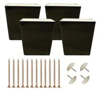 FurnitureFeet, 4 Patas de Madera Maciza for Muebles, Pata Cuadrada Repuesto for sofá, con Tornillos y Almohadillas, for Cama, cómoda, sillón, Mesa(Black,5cm/1.97in)