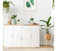 FurnitureR Armario de Cocina con encimera, aparador Isla de Cocina, Armario Buffet con 1 cajón, Armario Lateral, Armario de Comedor con Puertas, Armario Multiusos 110 x 30 x 73 cm