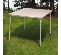 FurnitureR Camel Square Plegable Mesa, Minimalist Design Dining Mesa, Sturdy Metal Frame and Upholstered Synthetic Leather Top, Modern Living Rooms, Portable for Casual Dining Or Workspace Use-86cm