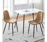 FurnitureR Chair, Metal Gamuza, marrón, 40 x 38.5 x 85 cm