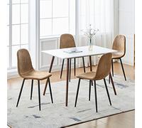 FurnitureR Chair, Metal Gamuza, marrón, 40 x 38.5 x 85 cm