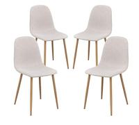 FurnitureR Chair, Metal Telas, Beige, 41 x 50 x 85cm