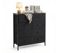 FurnitureR Cómoda con 8 cajones de Tela, Marco de Metal con Tablero de Madera, Armario de Almacenamiento para Dormitorio, salón, Pasillo u Oficina en casa