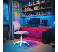 FurnitureR Compact Kids Gaming Chair, Hollow PP Backrest, Adjustable Height, Ergonomic Swivel Sponge, 5-Wheel Iron Base, for Teen & Children Drawing, Gaming, Classroom, MORANDI Purple,38,5 x 40 x 87