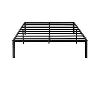 FurnitureR Double Metal Platform Bed Frame, Minimalist Adults Bed Base, Strong Slat Support, Easy Assembly, Dorm, School, Bedroom Supplemental Bed Frame, 194 x 140 cm