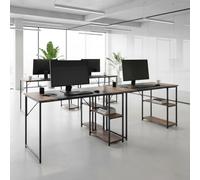 FurnitureR - Estación de Trabajo informática, 120 x 60 cm, Madera y Metal, 2 Niveles de Almacenamiento, Ajuste de Altura, diseño Moderno, Bandeja de Madera Bi-Ton, Ideal para Oficina, Dormitorio