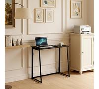 FurnitureR - Estación de Trabajo informática Plegable, fácil de Transportar y Guardar, para Oficina o Sala de Estudio, Transporte y Almacenamiento aislados, Compacto y Moderno Industrial, Negro, 80 x