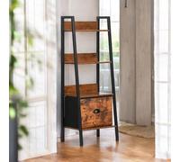 FurnitureR - Estantería de Entrada para Entrada, Mueble de 4 Niveles, Almacenamiento con cajones de no Tejido, diseño Moderno, Madera y Metal, para Espacios pequeños, 42 x 29 x 110 cm