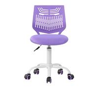FurnitureR FR Favors Purple Moderna sin apoyabrazos para Oficina en casa, Silla de Ordenador ergonómica, giratoria y Ajustable en Altura, Color Morado, Metal, 38.5CM x40CM x75-87CM