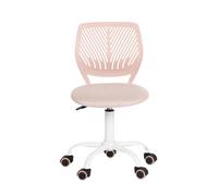 FurnitureR Juego de 1 Silla de Escritorio, Silla de Trabajo de Altura Ajustable, Silla giratoria con pequeño Agujero de Respaldo de diseño para Dormitorio, Estudio, Rosa Morandi