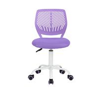 FurnitureR Juego de 1 Silla de Escritorio, Silla de Trabajo de Altura Ajustable, Silla giratoria con Respaldo de Agujero pequeño, diseño para Dormitorio, Sala de Estudio, Color Morado