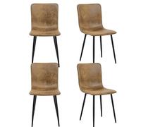 FurnitureR - Juego de 4 comedores de imitación de Gamuza Vintage, Silla de salón con Respaldo y sin apoyabrazos para Salas de recepción, Habitaciones, cafés, Metal, 40 x 38 x 86 cm