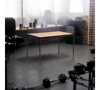 FurnitureR - Juego de Mesa Redonda de 80 cm, Tablero de Fibra de Densidad Media, diseño Elegante, Blanco, 4 Piezas de imitación de Gamuza y Metal para el hogar y el café, Cocina, terraza, Bistro